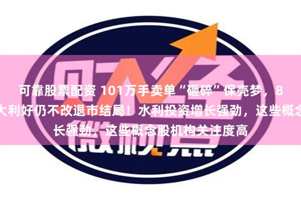 可靠股票配资 101万手卖单“砸碎”保壳梦，8万股东踩雷，三大利好仍不改退市结局！水利投资增长强劲，这些概念股机构关注度高