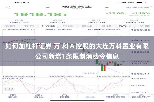 如何加杠杆证券 万 科Ａ控股的大连万科置业有限公司新增1条限制消费令信息