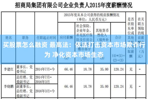 买股票怎么融资 最高法：依法打击资本市场欺诈行为 净化资本市场生态